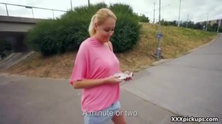 Czech sexy teen amateur get fucked for cash in public 27